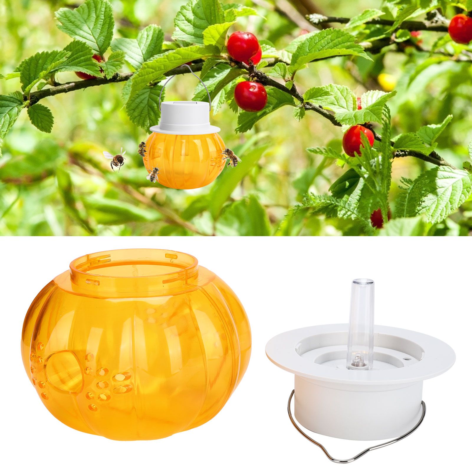 Solar Powered Wasp Catcher Hanging Wasp Hornet Insect Catcher Bee Trap for view 12
