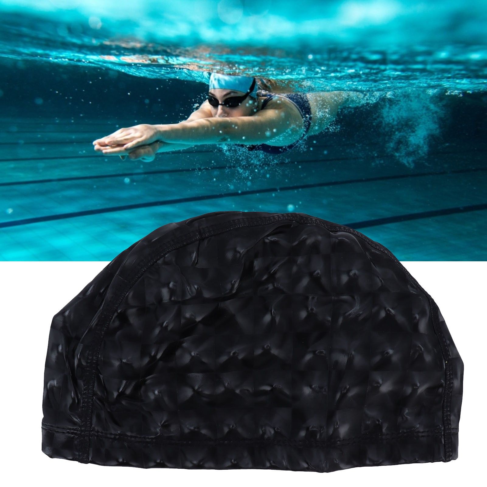 Swimming Cap Bright Color Waterproof Swimming Cap Hot Spring Swimming Cap for view 11