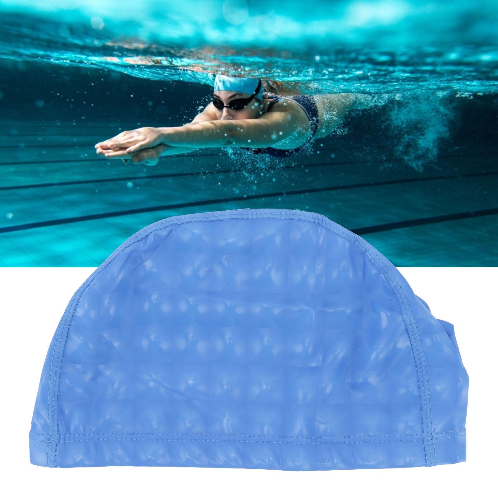 Swimming Cap Bright Color Waterproof Swimming Cap Hot Spring Swimming Cap for view 11