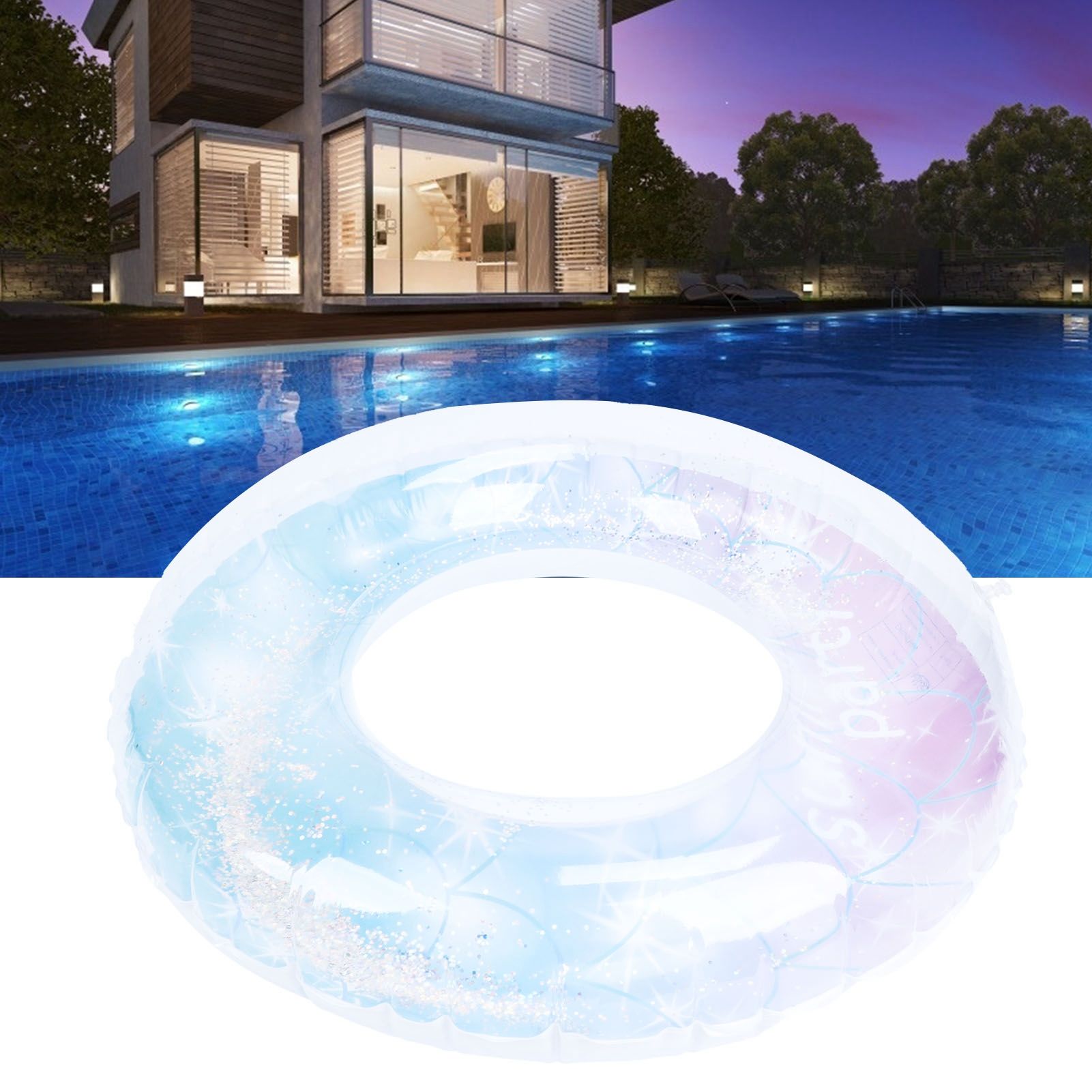 Inflatable Swimming Pool Buoy Sweet Color Flashing Swimming Ring for Summer view 11