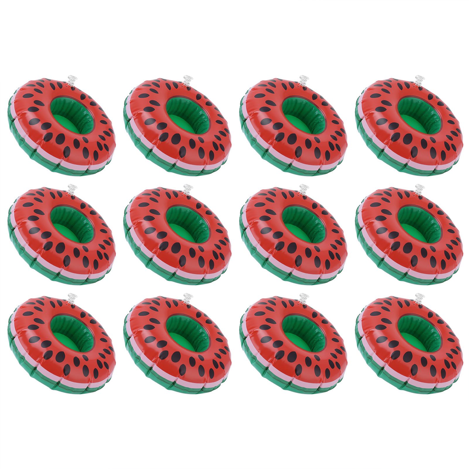 12pcs Watermelon Inflatable Coaster Drink Cup Holder Drink Floats for