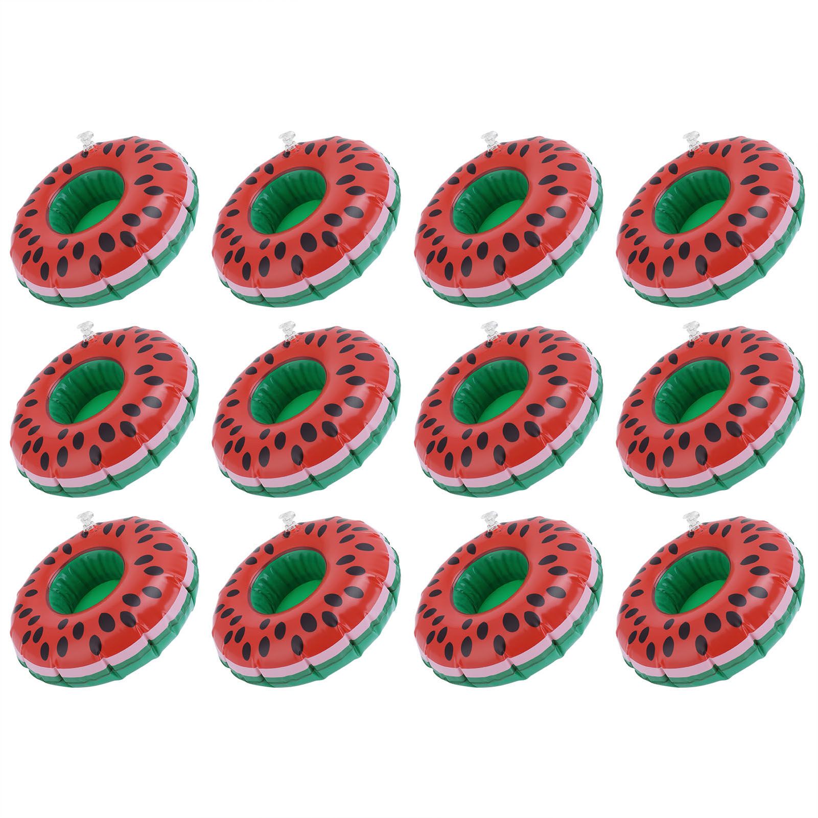 12pcs Watermelon Inflatable Coaster Drink Cup Holder Drink Floats for view 4