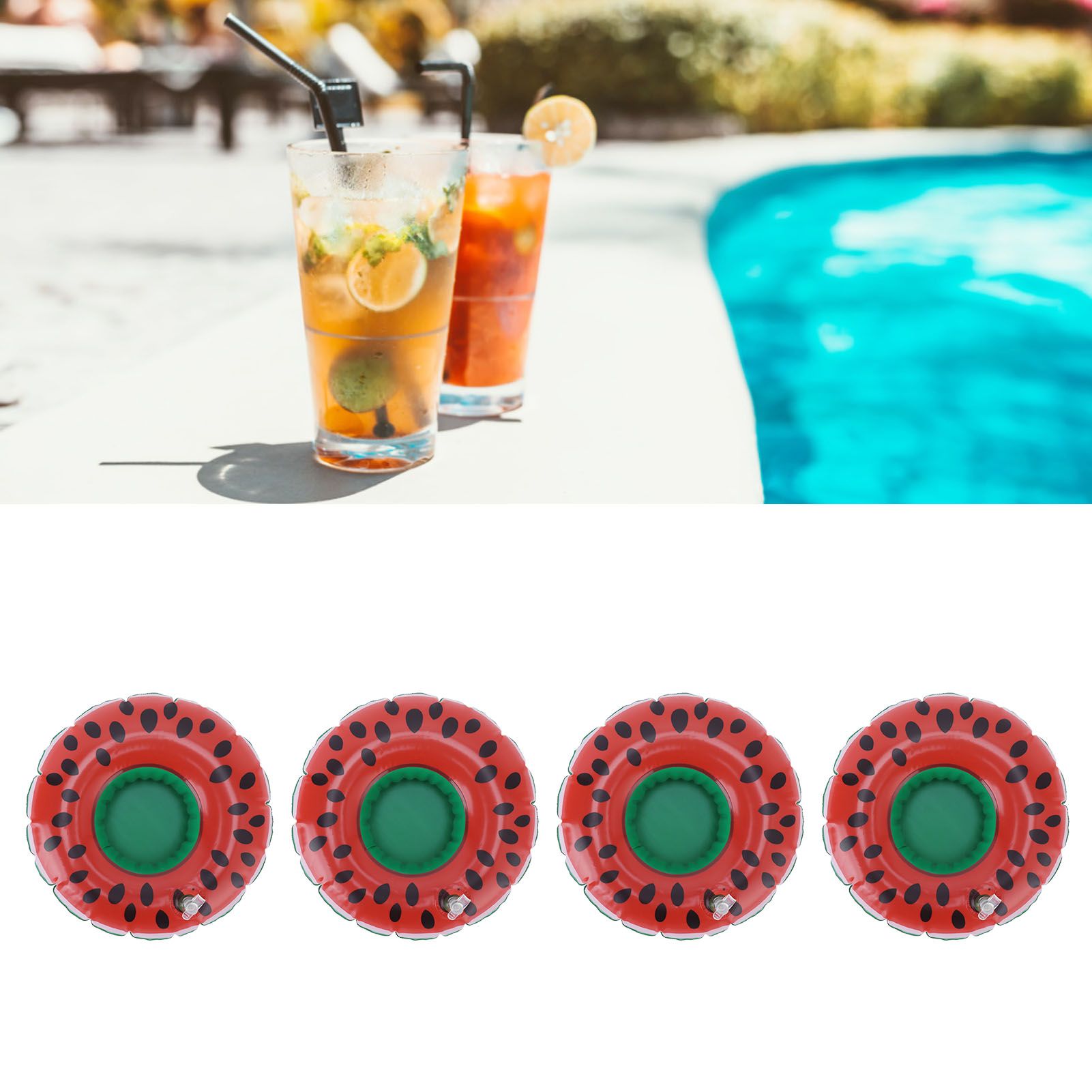 12pcs Watermelon Inflatable Coaster Drink Cup Holder Drink Floats for view 11