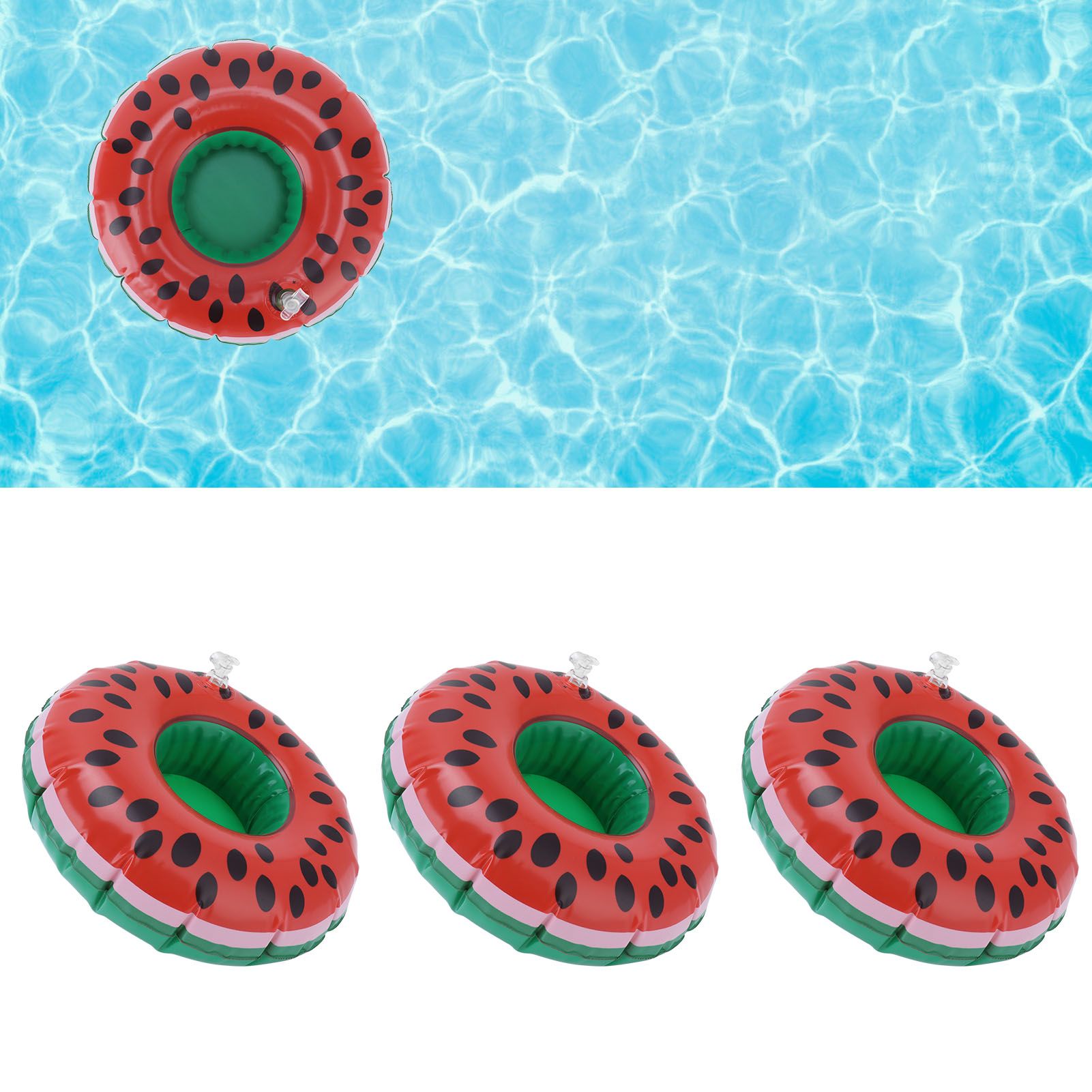 12pcs Watermelon Inflatable Coaster Drink Cup Holder Drink Floats for view 12
