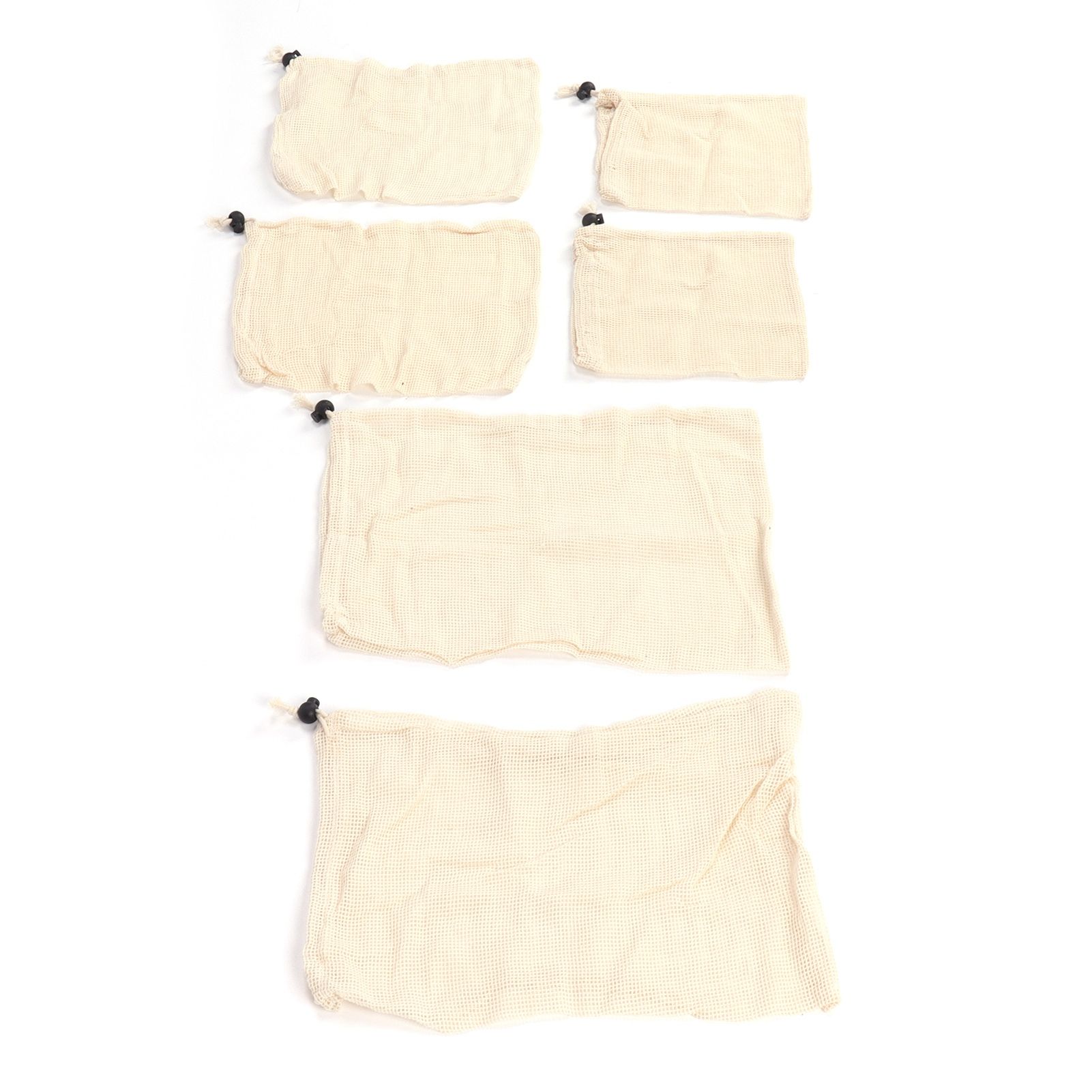 6Pcs Drawstring Storage Bag Cotton Mesh Waste Food Bag Single Side Drawstring view 4