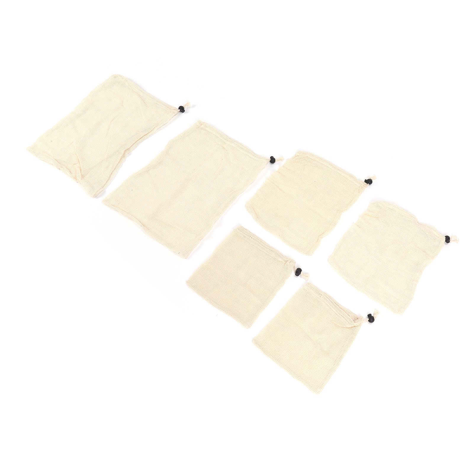 6Pcs Drawstring Storage Bag Cotton Mesh Waste Food Bag Single Side Drawstring view 5
