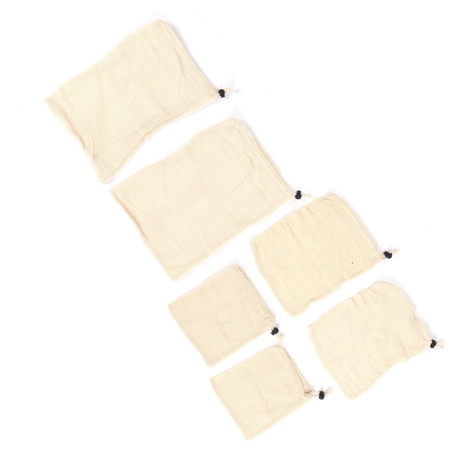 6Pcs Drawstring Storage Bag Cotton Mesh Waste Food Bag Single Side Drawstring view 10