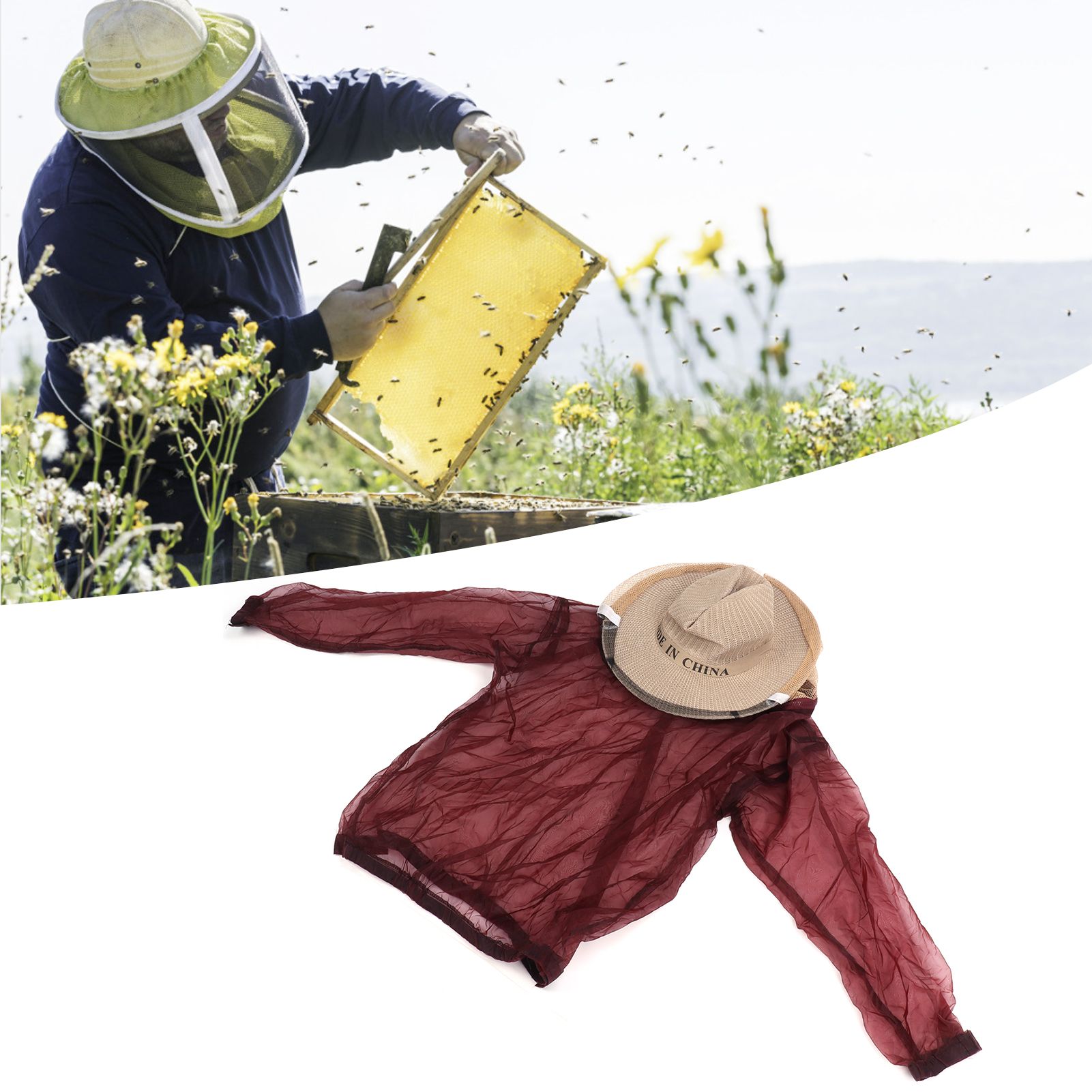 Beekeeping Protective Veil Jacket Clothes with Hat Bee Suit Beekeeper Supplies view 11