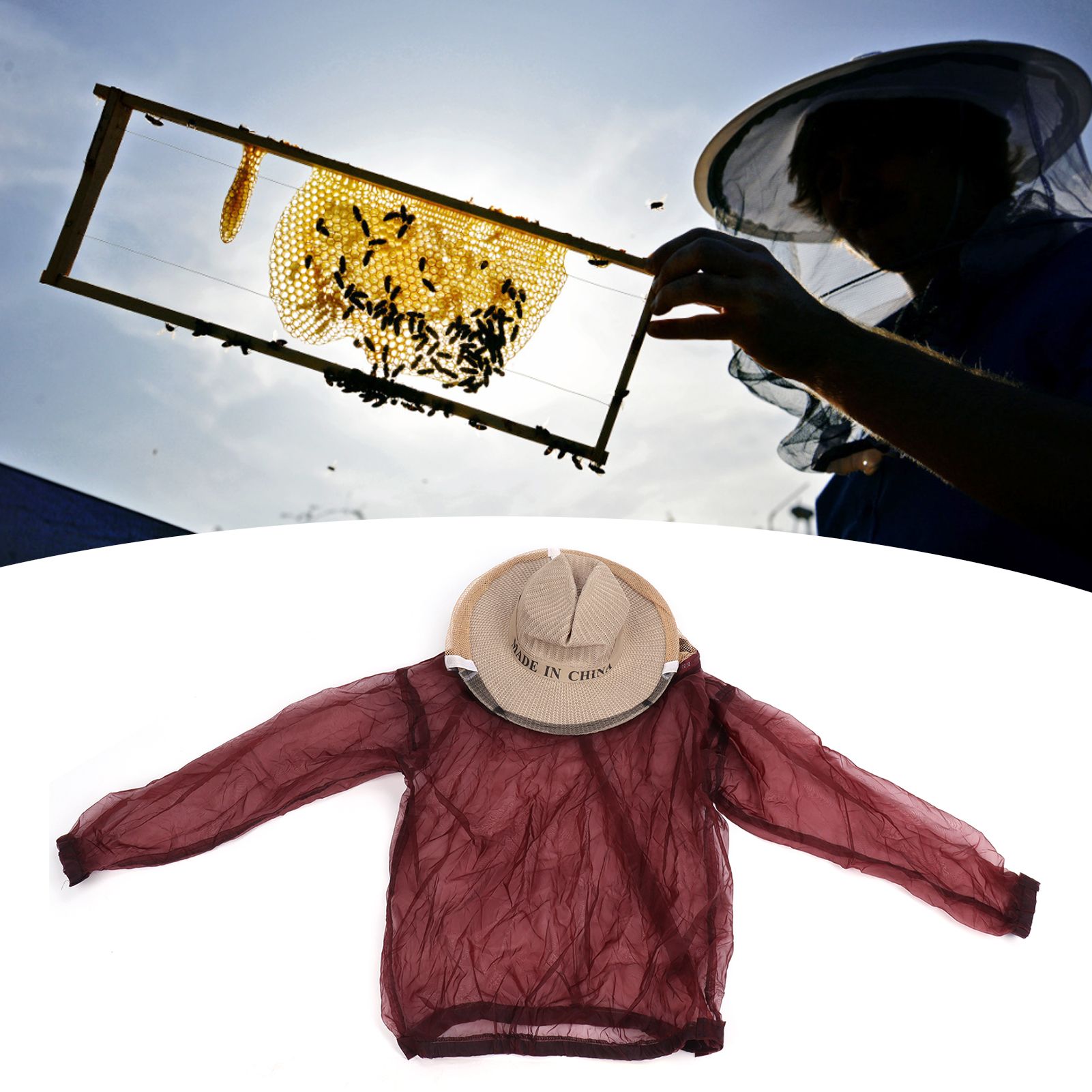 Beekeeping Protective Veil Jacket Clothes with Hat Bee Suit Beekeeper Supplies view 12