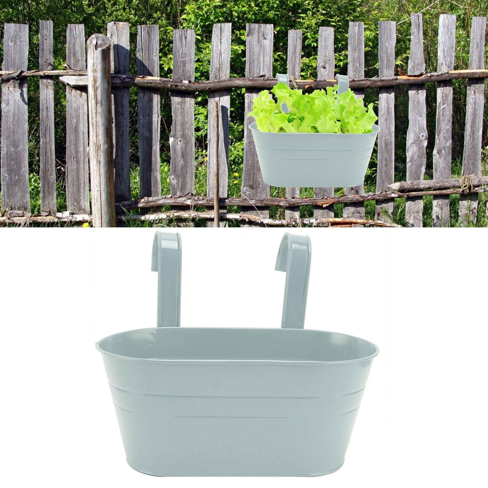 Hanging Flower Planter Iron Bucket Flower Pot Holder with Detachable Hook for view 12