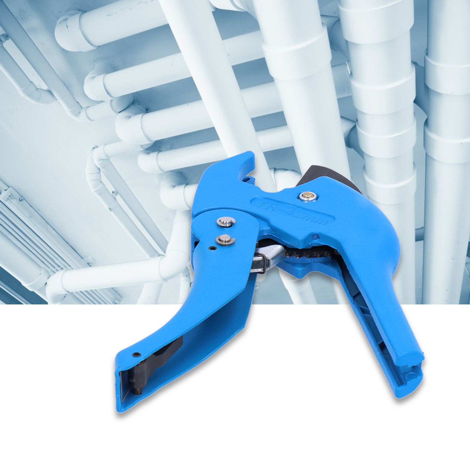 PVC Pipe Ratchet Cutter with Buckle Manual Tube Hose Cutting Device Plumbing view 11