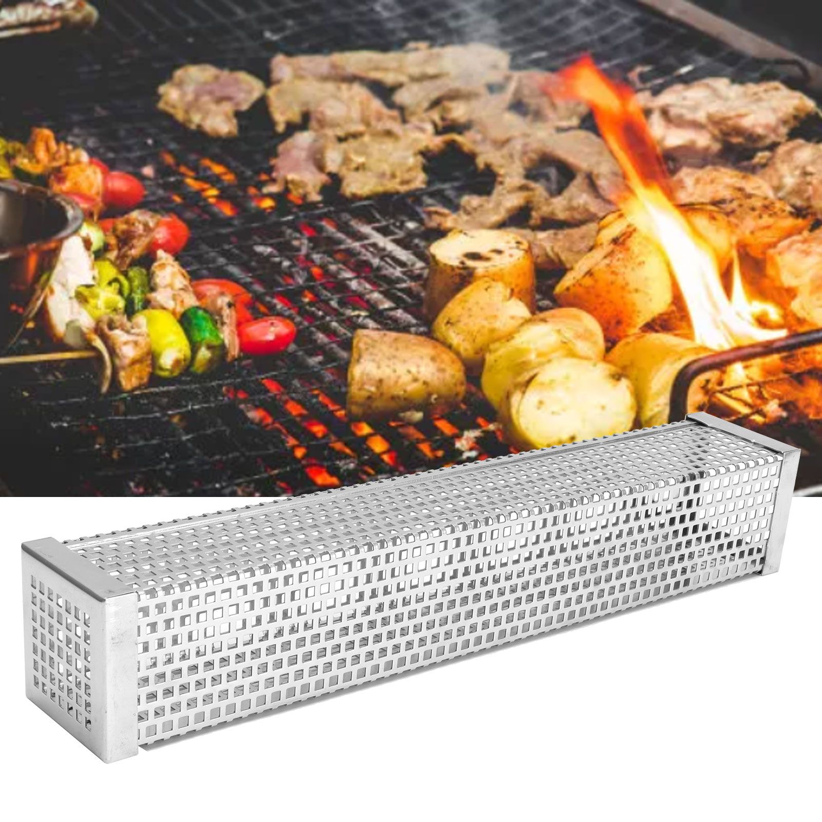Square Shape Smoke Tube Stainless Steel BBQ Charcoal Grill Smoker Tube view 12