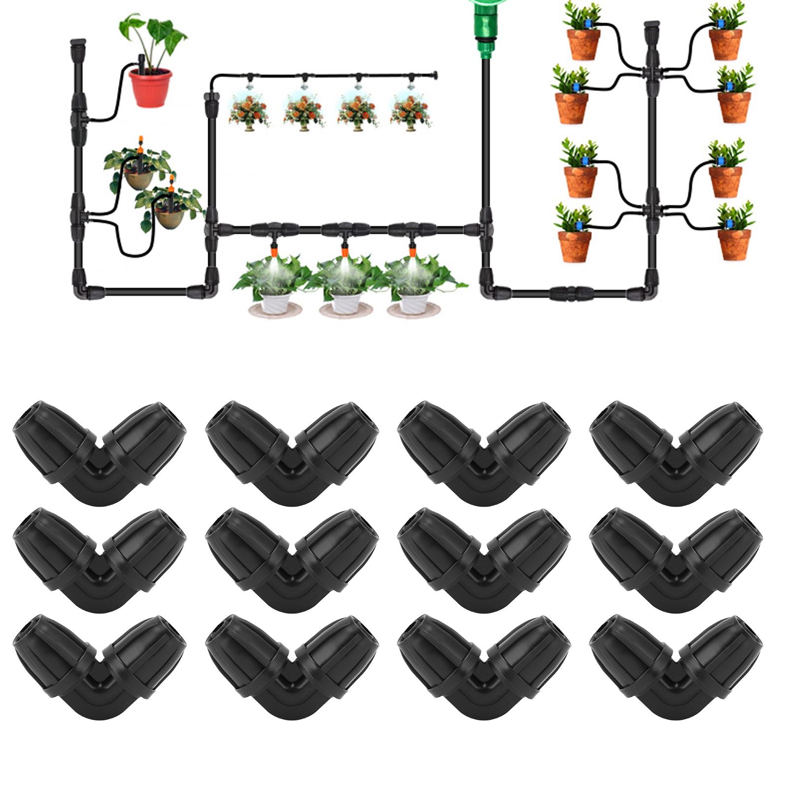 20Pcs 8/11 Elbow with Lock Garden Hose Connector Adapter Garden Drip view 12
