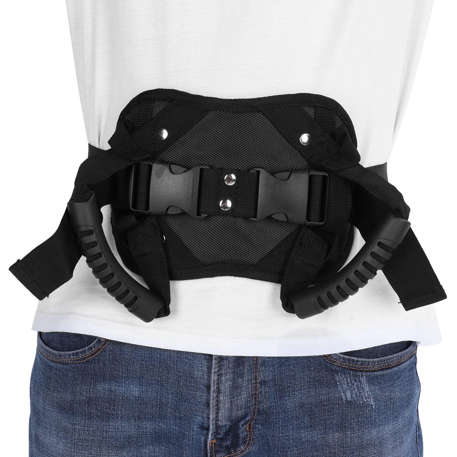 Black Motorcycle Safety Belt Electromobile Rear Seat Safety Strap Handle for view 8