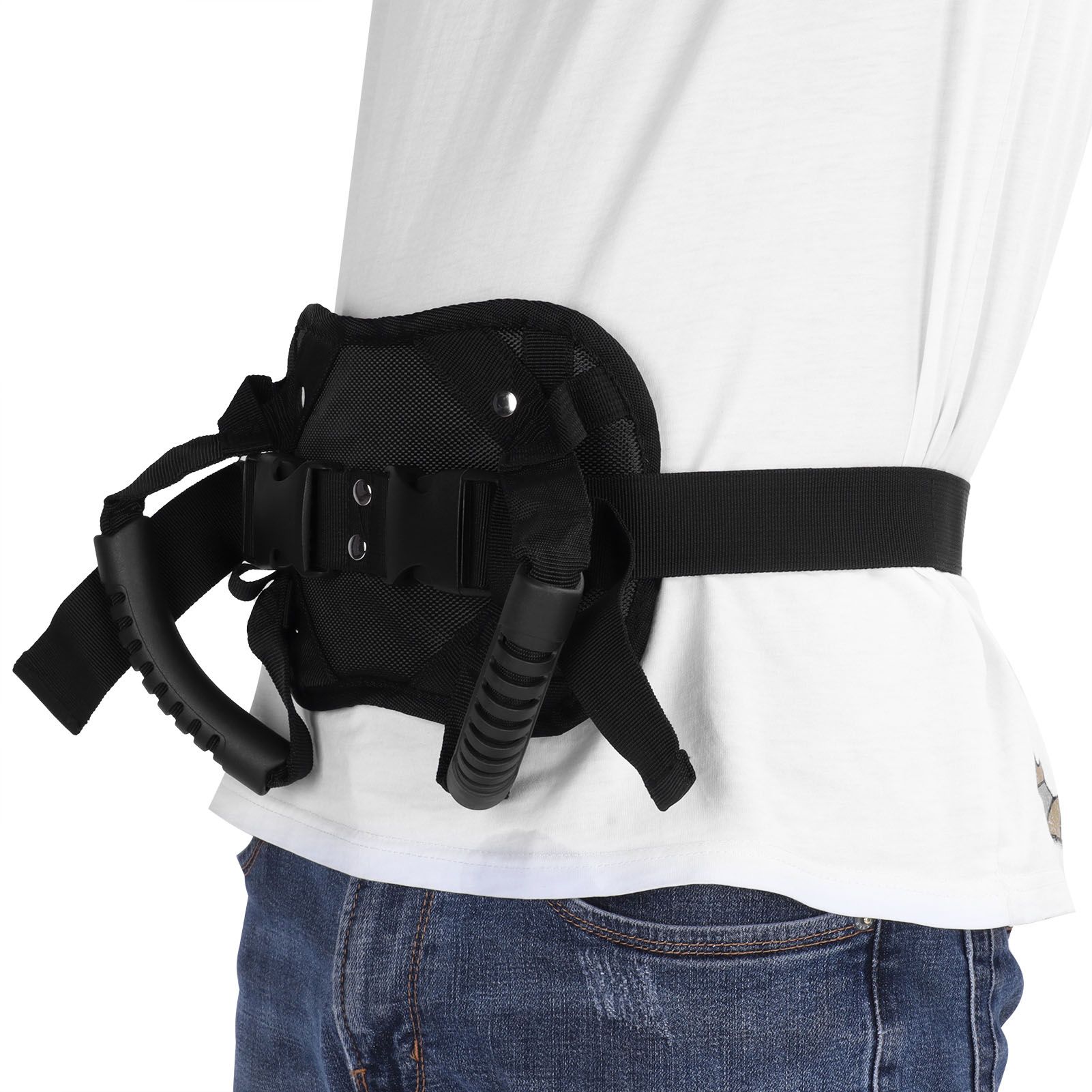 Black Motorcycle Safety Belt Electromobile Rear Seat Safety Strap Handle for view 9