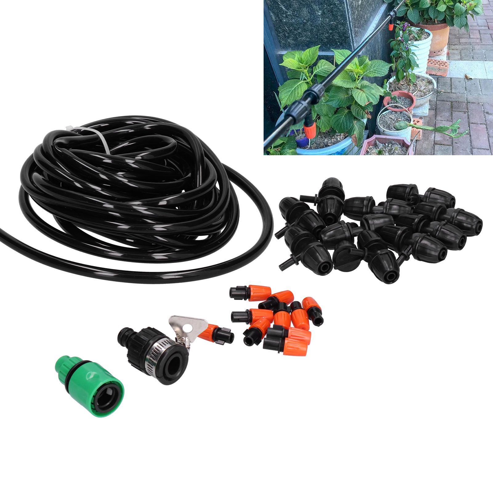 10M 8/11 Hose Garden Irrigation System 10PCS Adjustable Sprinkler Micro Nozzle view 12