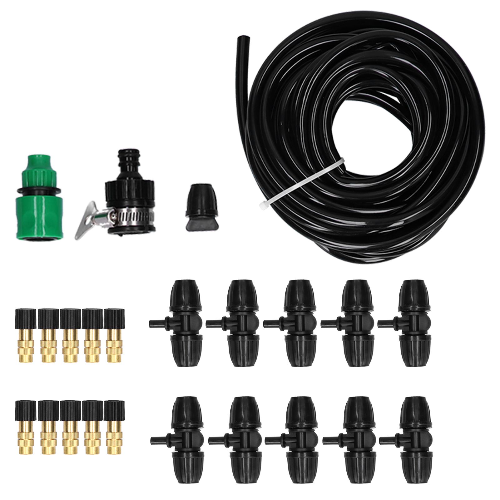 10m Irrigation Atomizing Kit Adjustable Copper Nozzle 8/11 Hose Set for Garden view 10