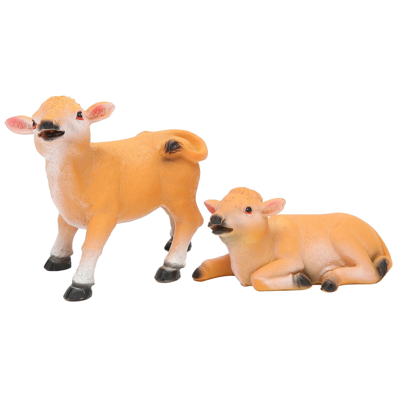 2PCS Calf Decoration Gardening Bonsai Decoration Animal Model Flower Pot — image 1