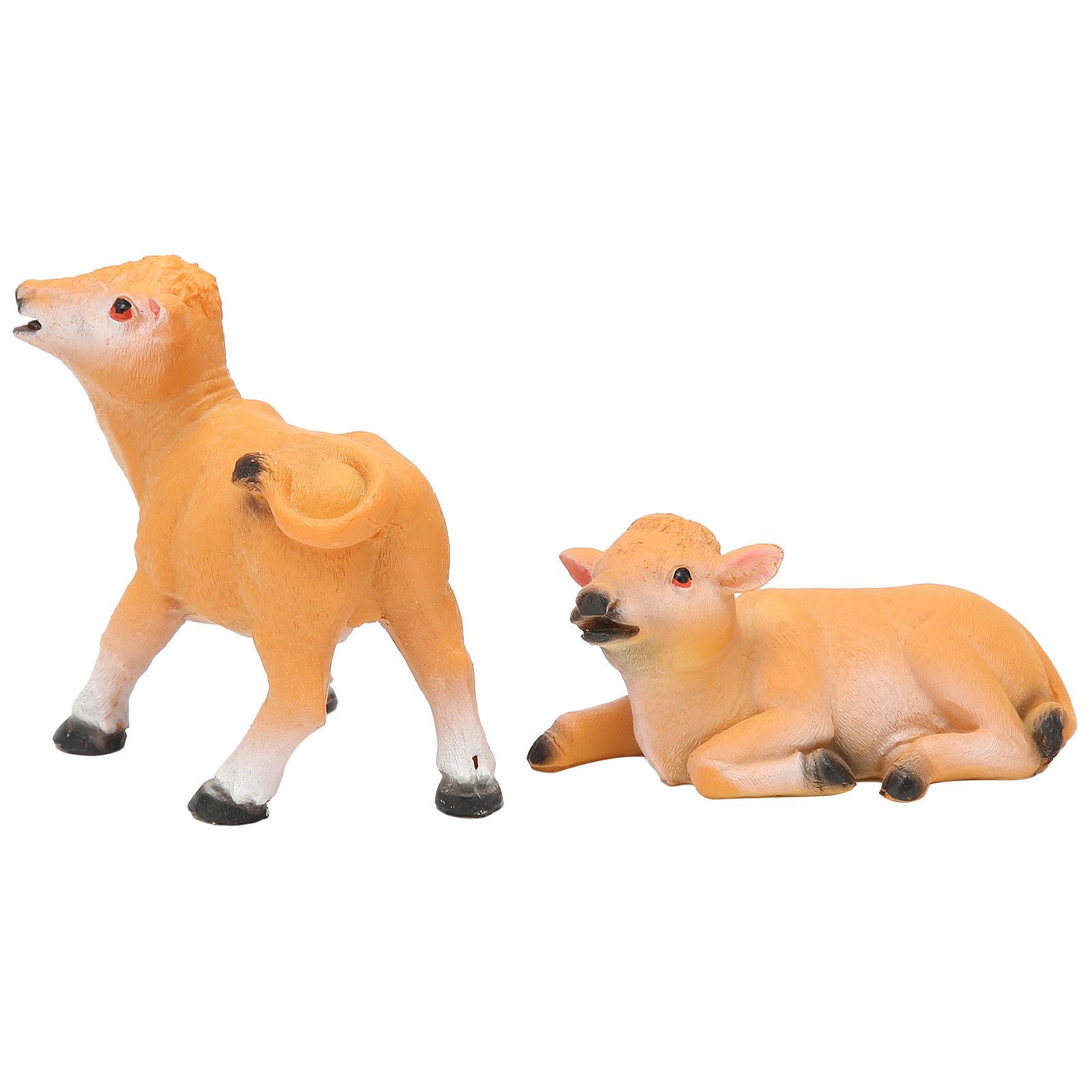 2PCS Calf Decoration Gardening Bonsai Decoration Animal Model Flower Pot view 2