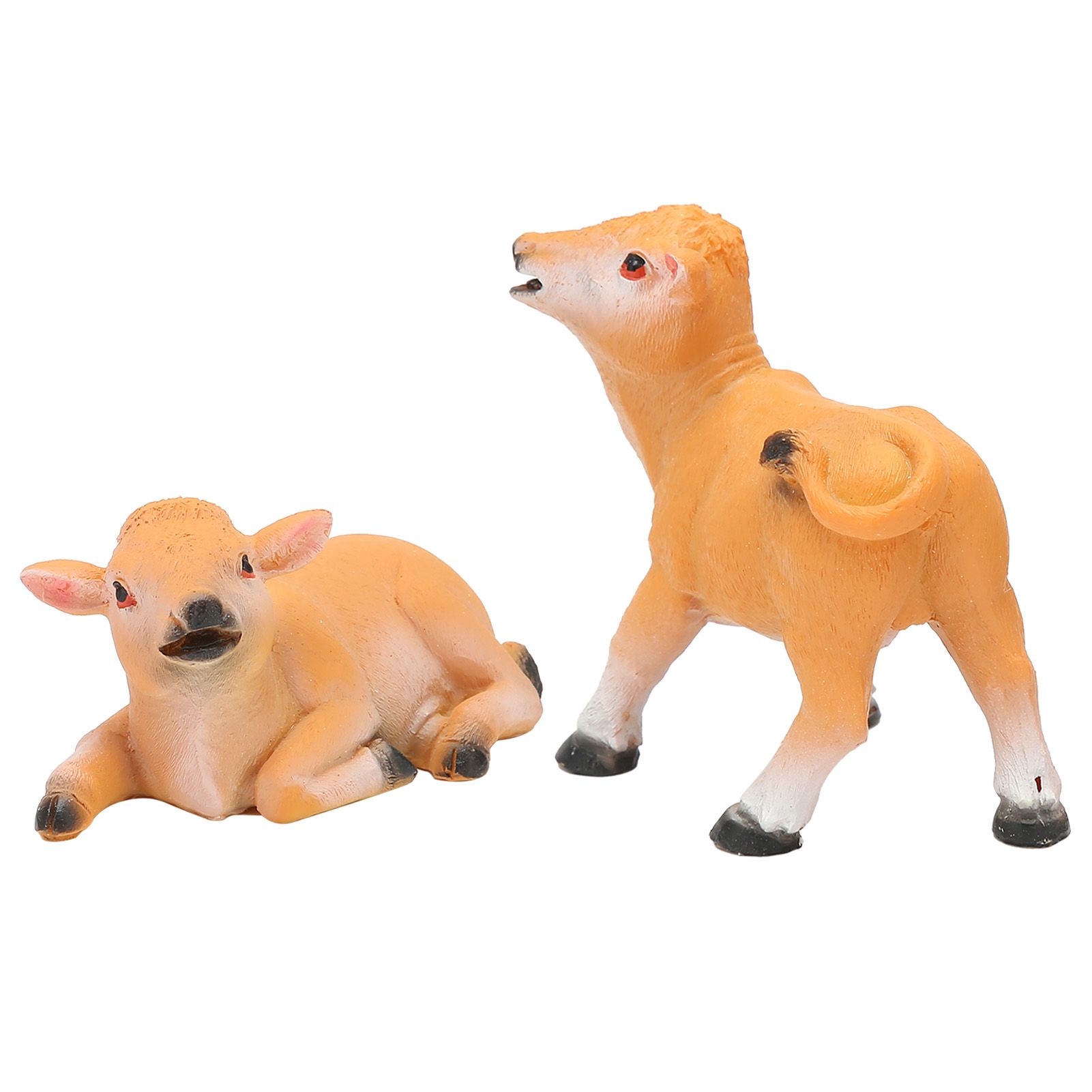 2PCS Calf Decoration Gardening Bonsai Decoration Animal Model Flower Pot view 3