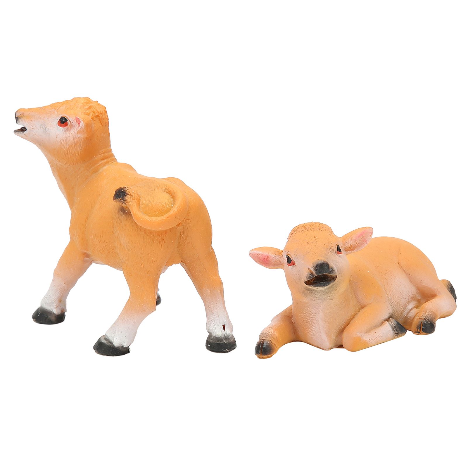 2PCS Calf Decoration Gardening Bonsai Decoration Animal Model Flower Pot view 4