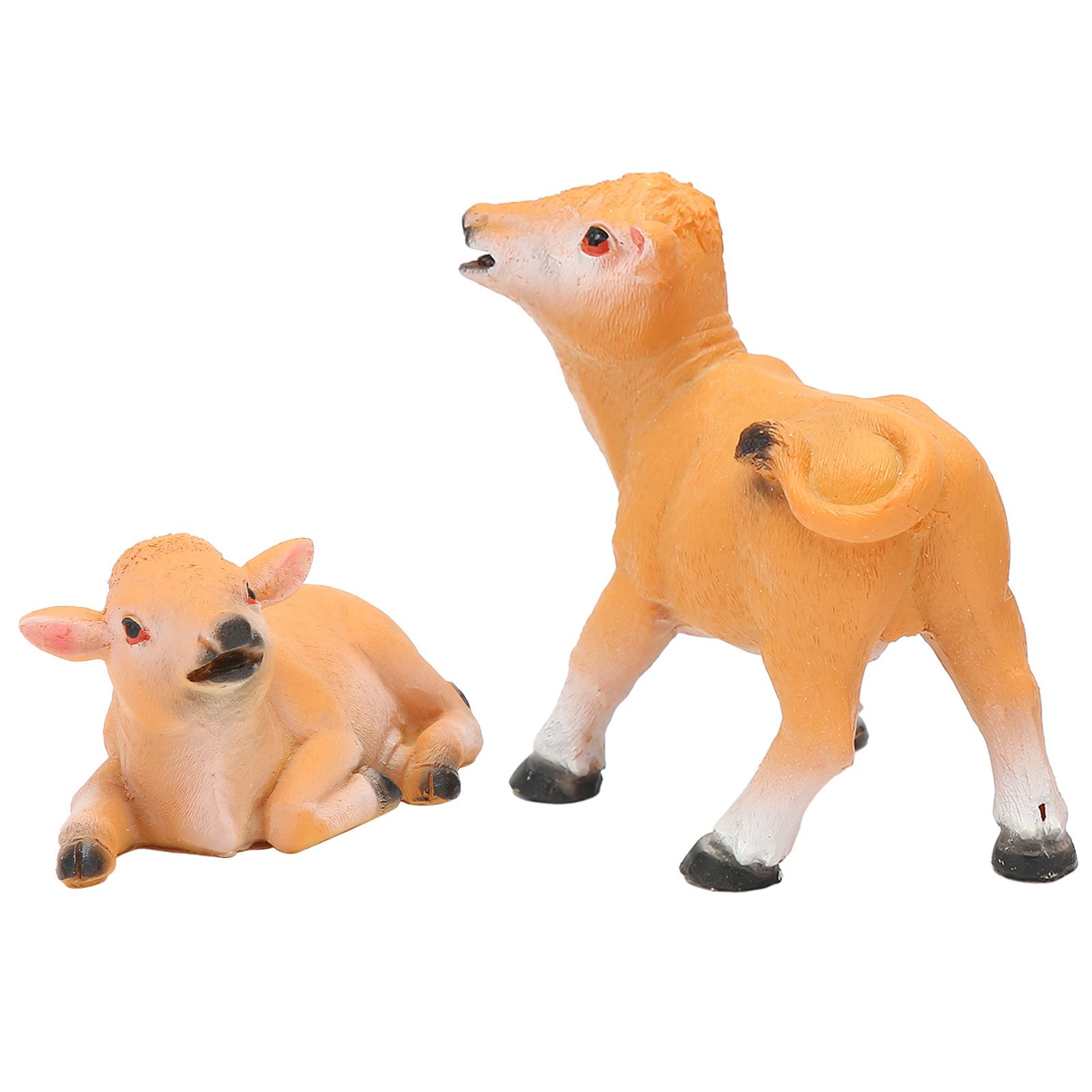 2PCS Calf Decoration Gardening Bonsai Decoration Animal Model Flower Pot view 5
