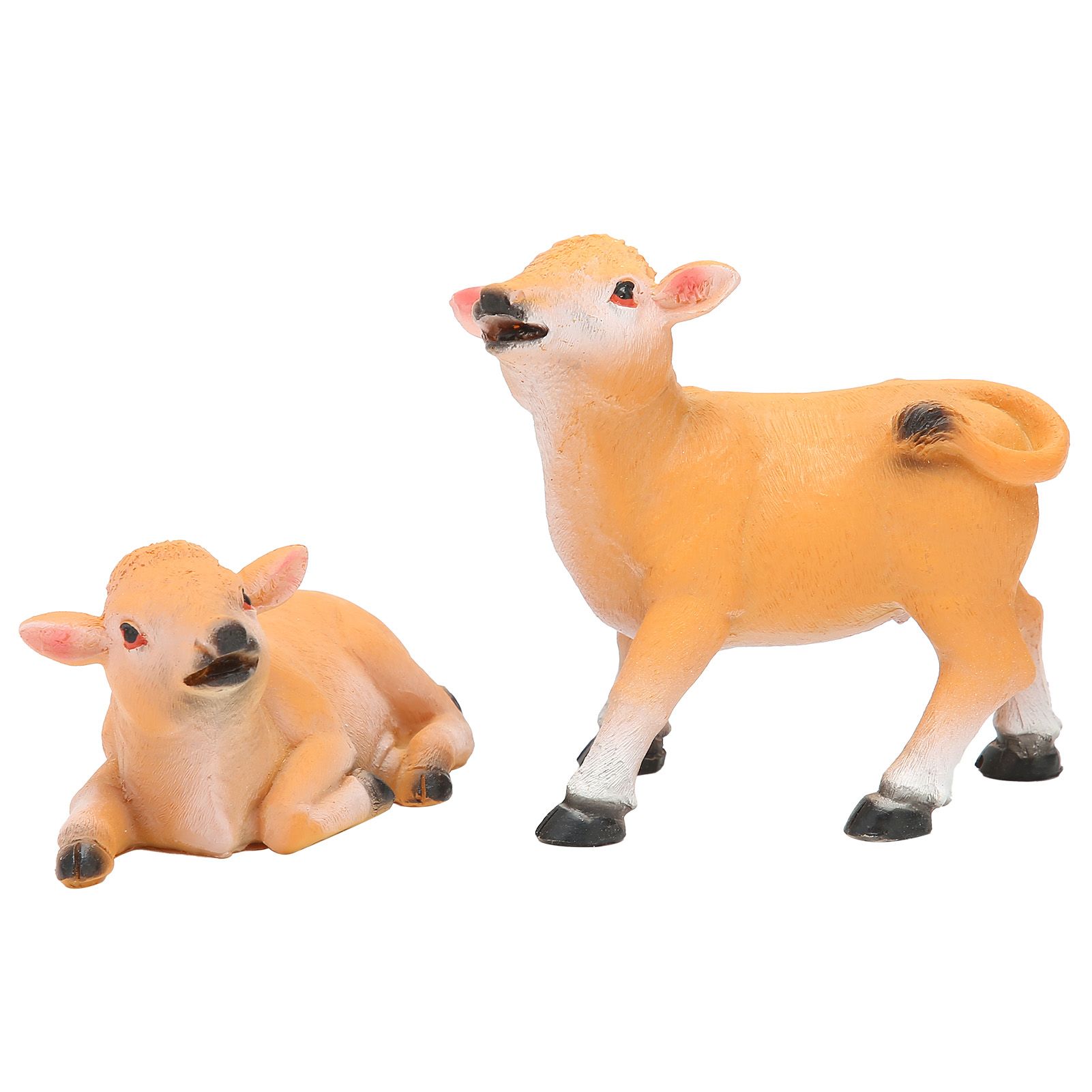 2PCS Calf Decoration Gardening Bonsai Decoration Animal Model Flower Pot view 7