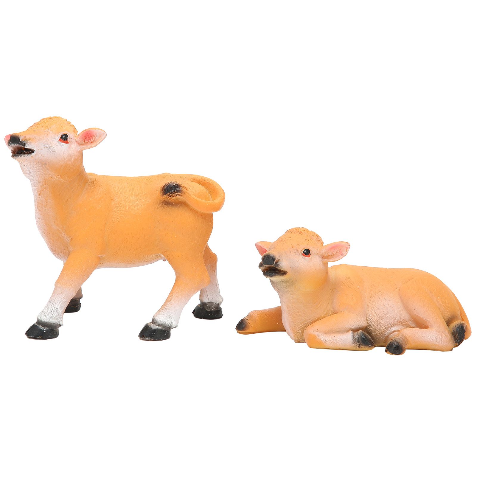 2PCS Calf Decoration Gardening Bonsai Decoration Animal Model Flower Pot view 8