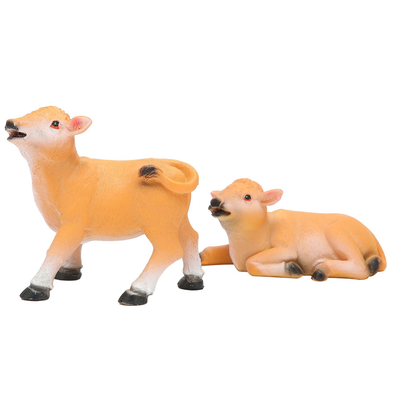 2PCS Calf Decoration Gardening Bonsai Decoration Animal Model Flower Pot view 9