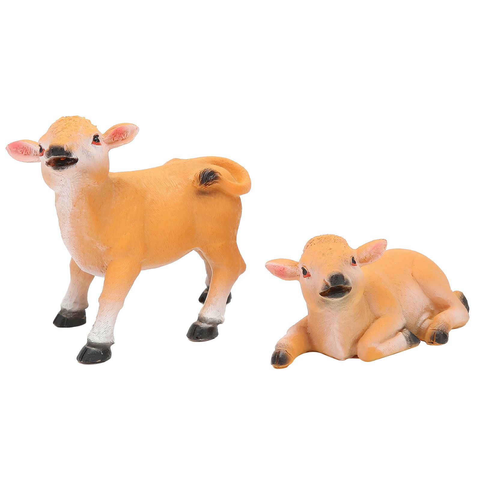 2PCS Calf Decoration Gardening Bonsai Decoration Animal Model Flower Pot view 10