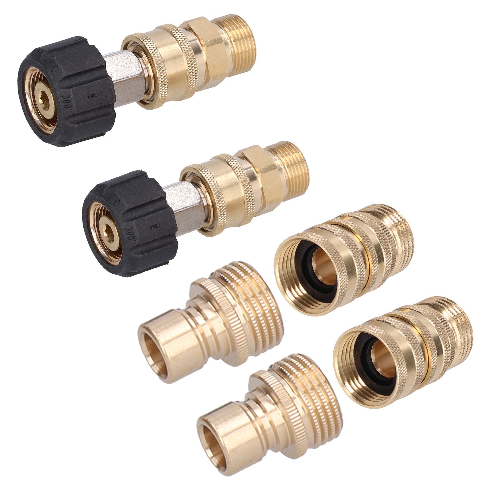 8Pcs High Pressure Washer Adapter Coupler Set Brass Quick Disconnect Connector Kit — image 1