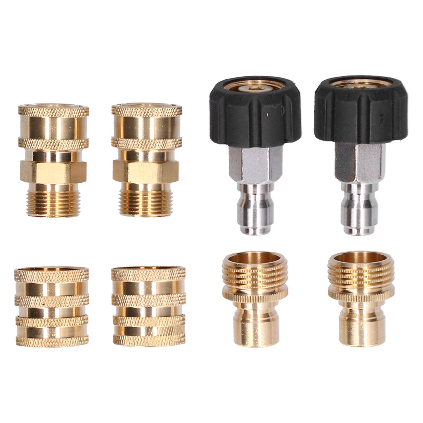 8Pcs High Pressure Washer Adapter Coupler Set Brass Quick Disconnect Connector Kit view 2