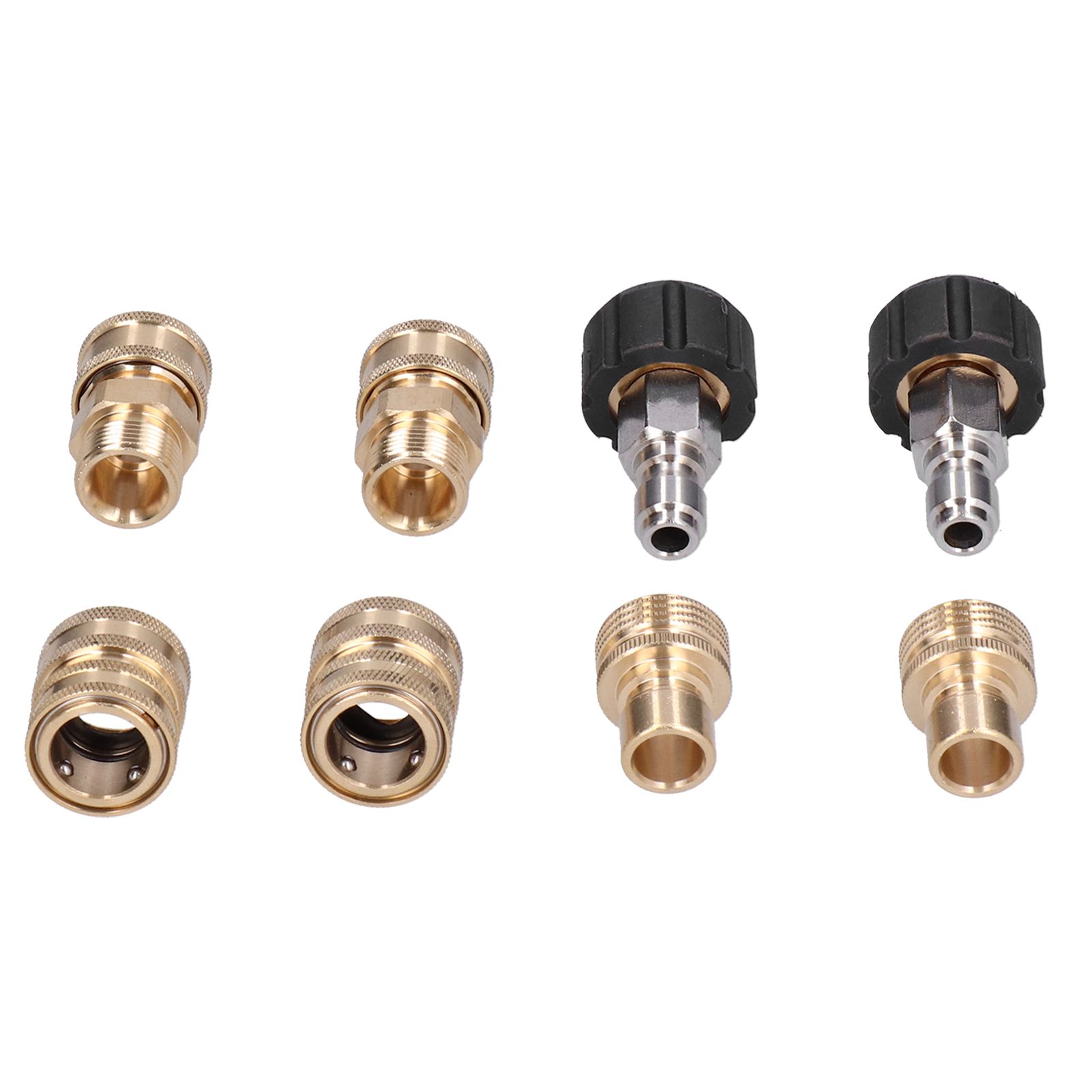 8Pcs High Pressure Washer Adapter Coupler Set Brass Quick Disconnect Connector Kit view 3