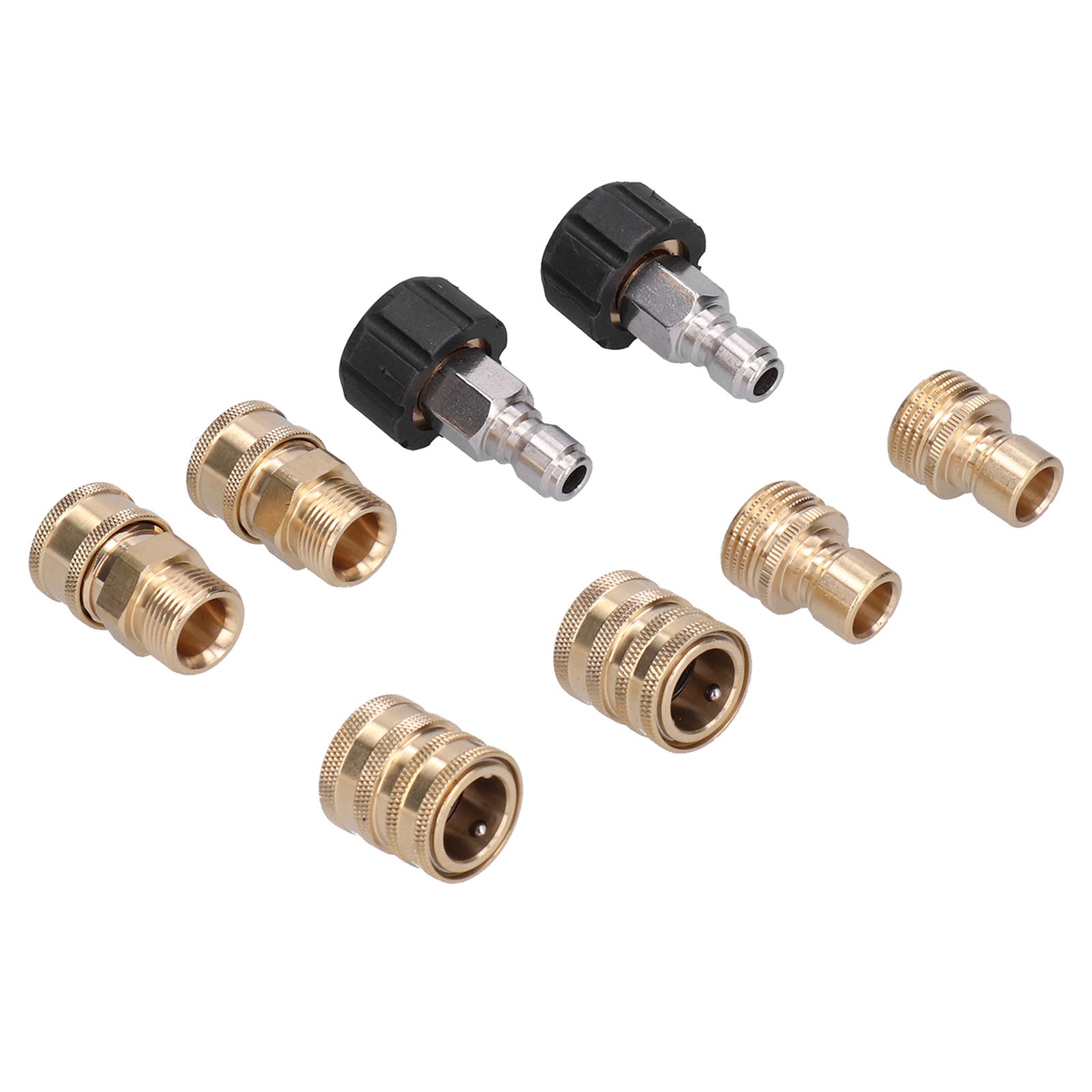 8Pcs High Pressure Washer Adapter Coupler Set Brass Quick Disconnect Connector Kit view 4