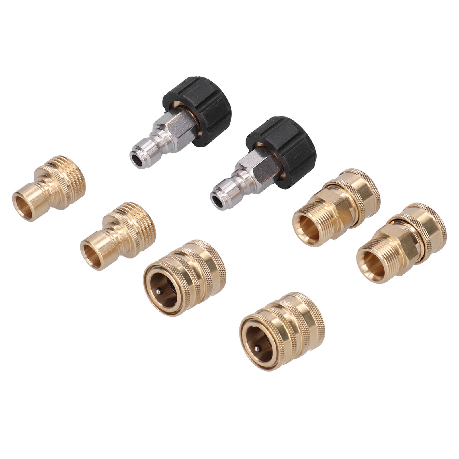 8Pcs High Pressure Washer Adapter Coupler Set Brass Quick Disconnect Connector Kit view 5