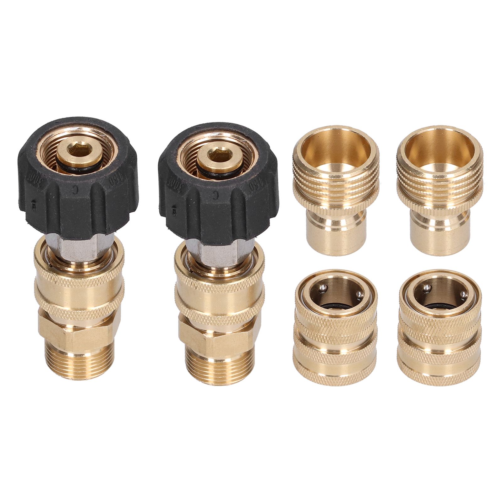 8Pcs High Pressure Washer Adapter Coupler Set Brass Quick Disconnect Connector Kit view 8