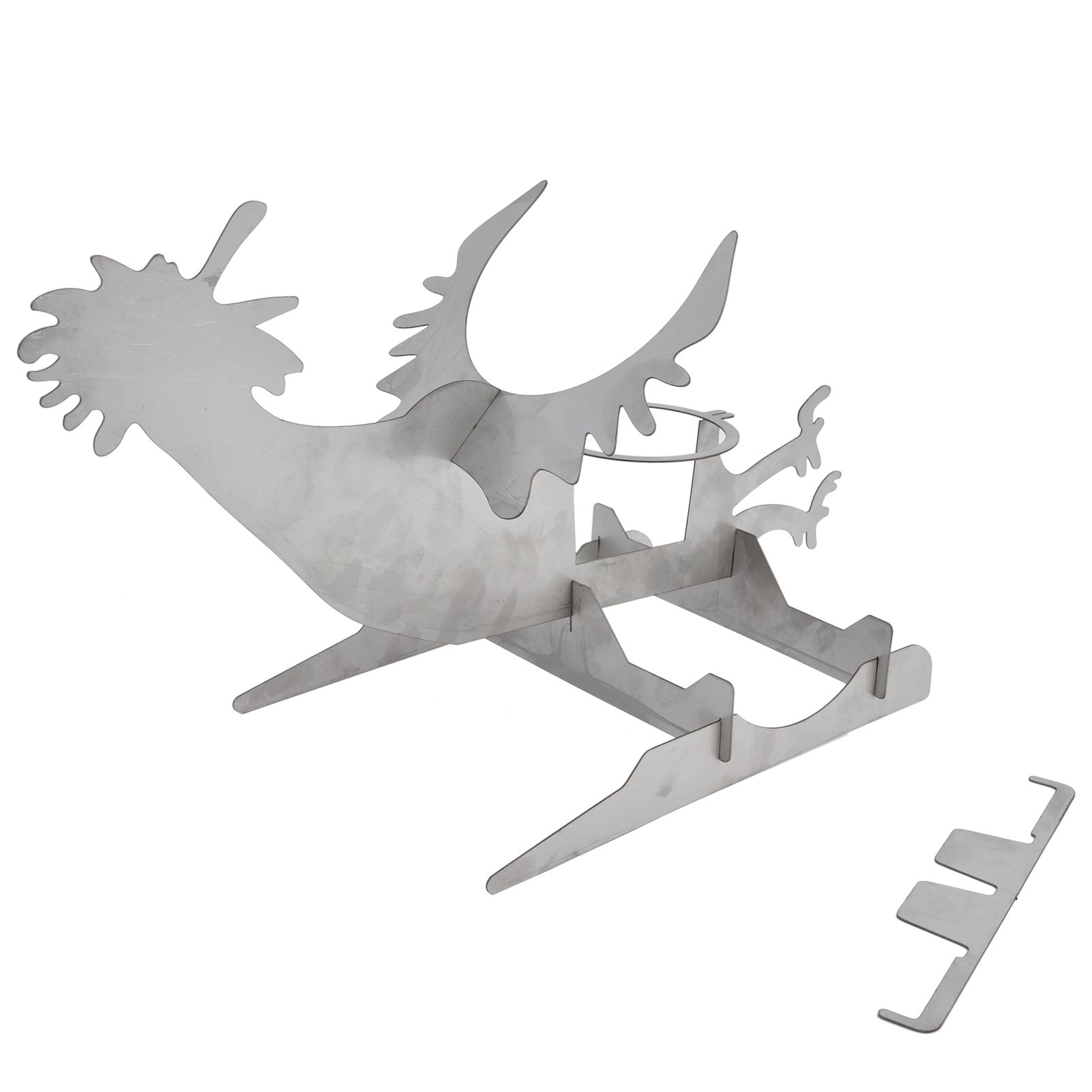 Portable Chicken Stand Stainless Steel Grill Beer Holder Chicken Rack for view 2