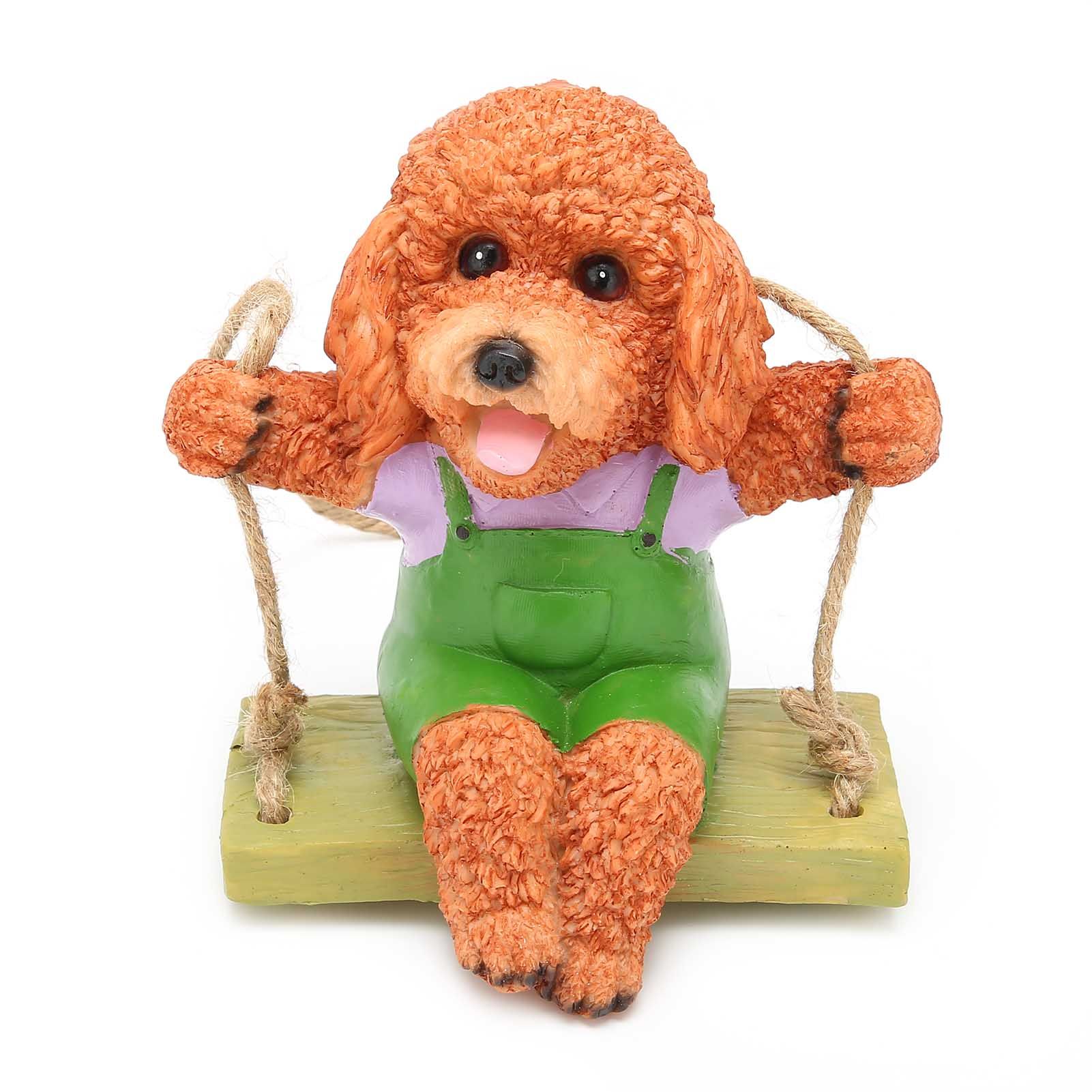 Swing Animal Hanging Teddy Dog Cartoon Garden Decoration Pendant Style Resin view 10
