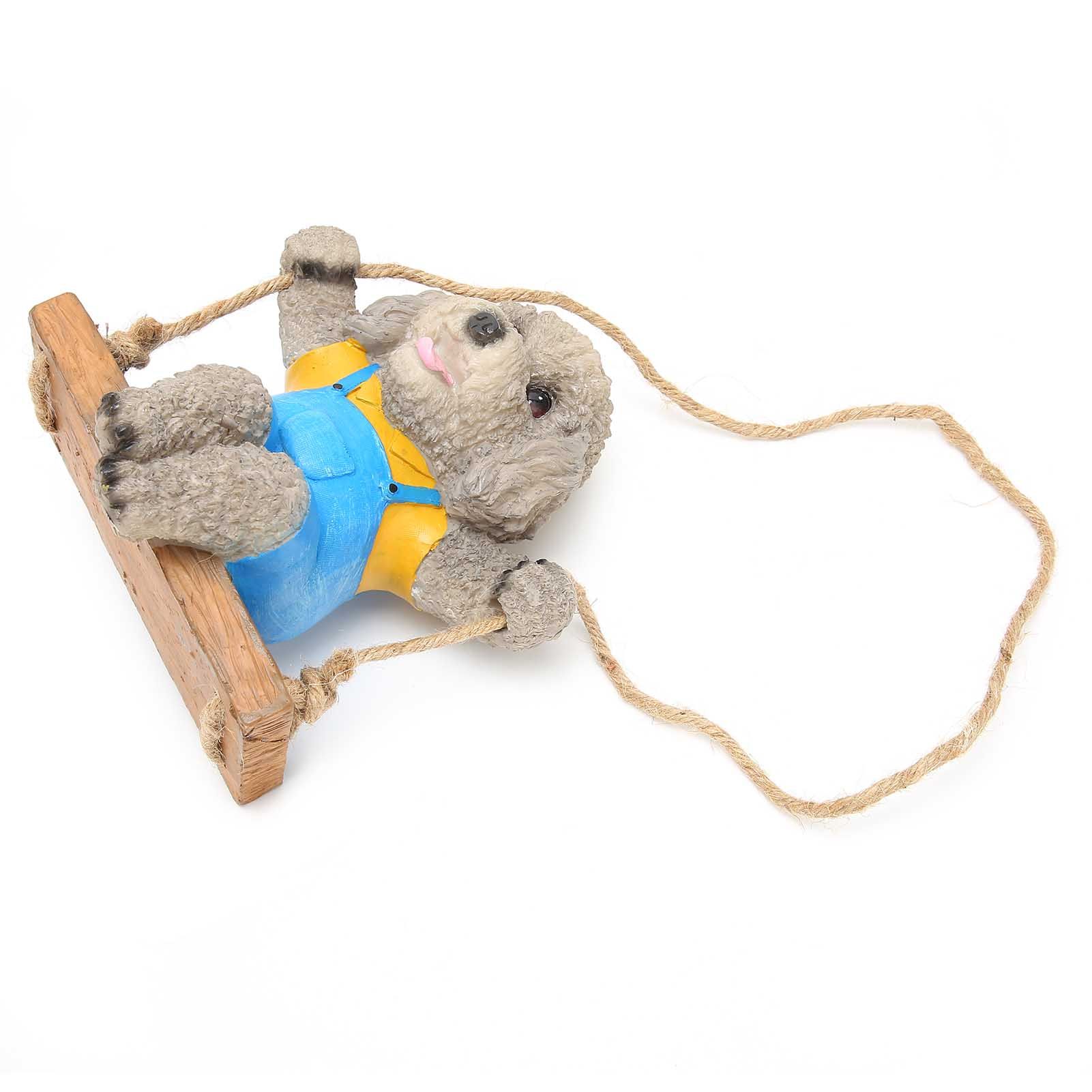 Swing Animal Hanging Teddy Dog Cartoon Garden Decoration Pendant Style Resin view 10