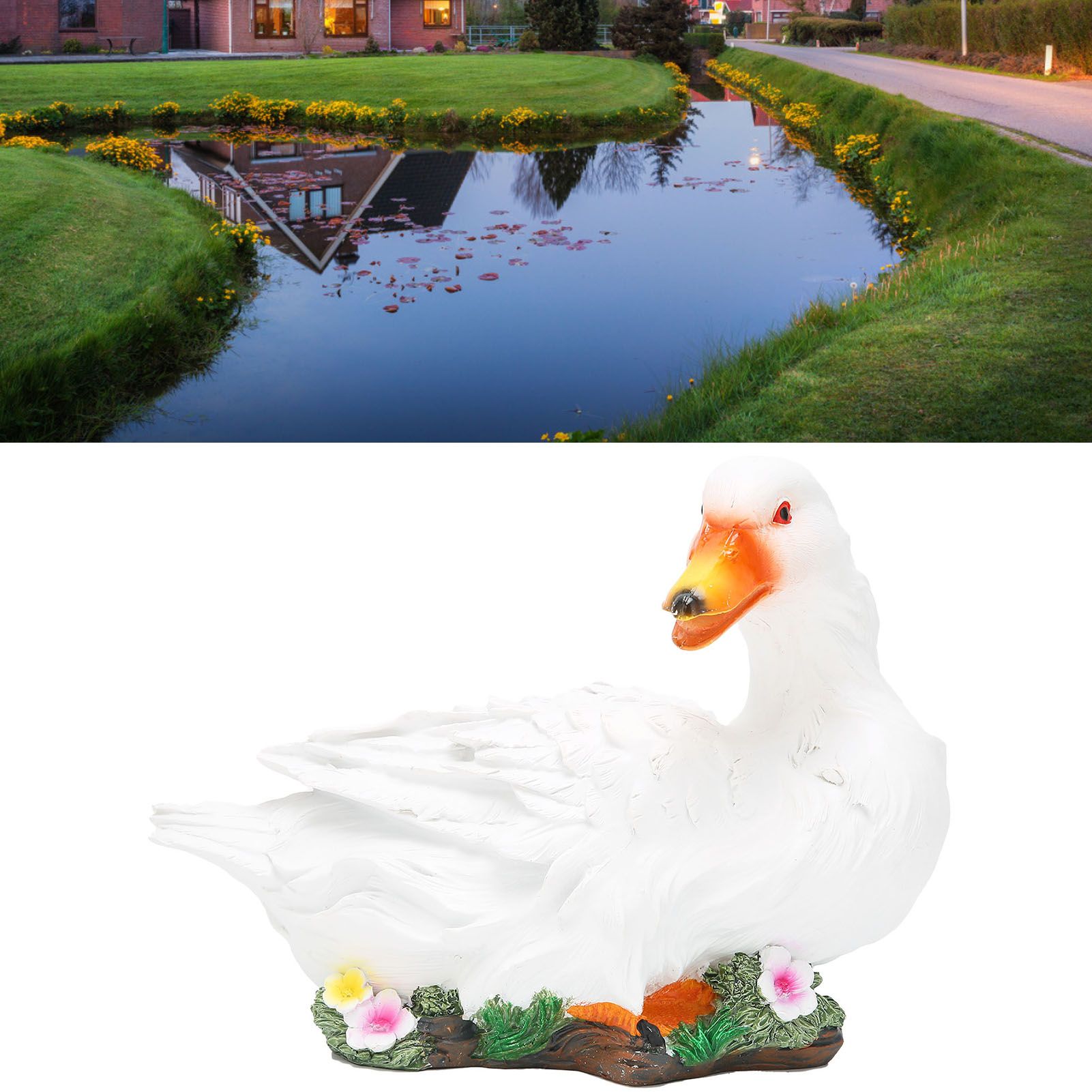 Resin Duck Statue Simulation Duck Ornament Model Decoration for Outdoor Garden view 12