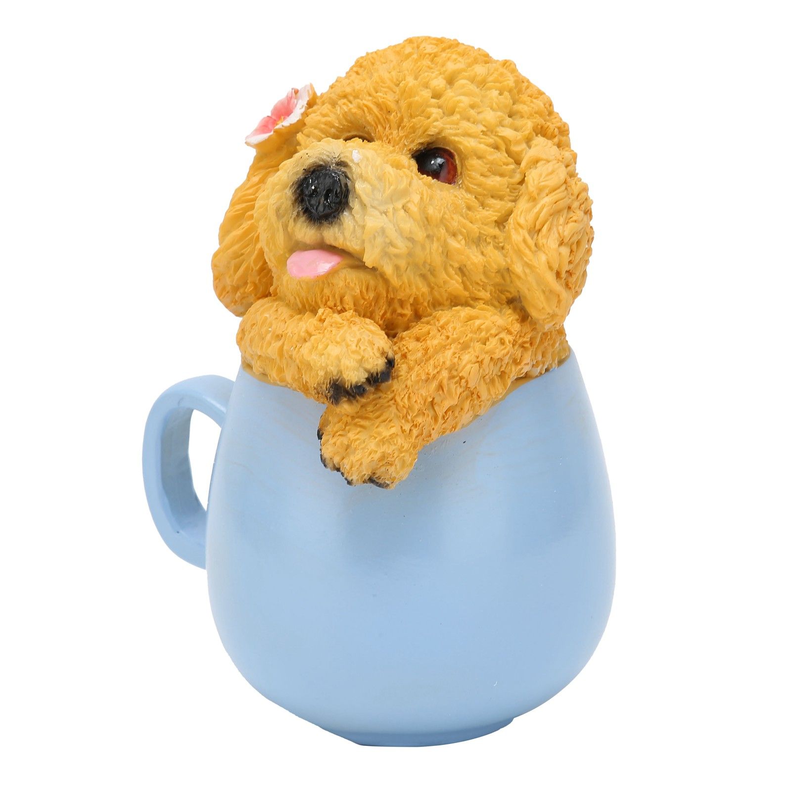 Originality Cup Dog Ornament Synthetic Resin Crafts Garden Decoration for Home view 4