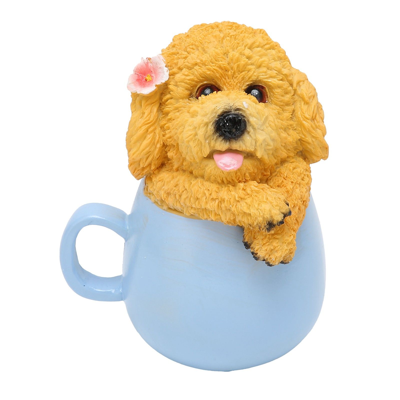 Originality Cup Dog Ornament Synthetic Resin Crafts Garden Decoration for Home view 5