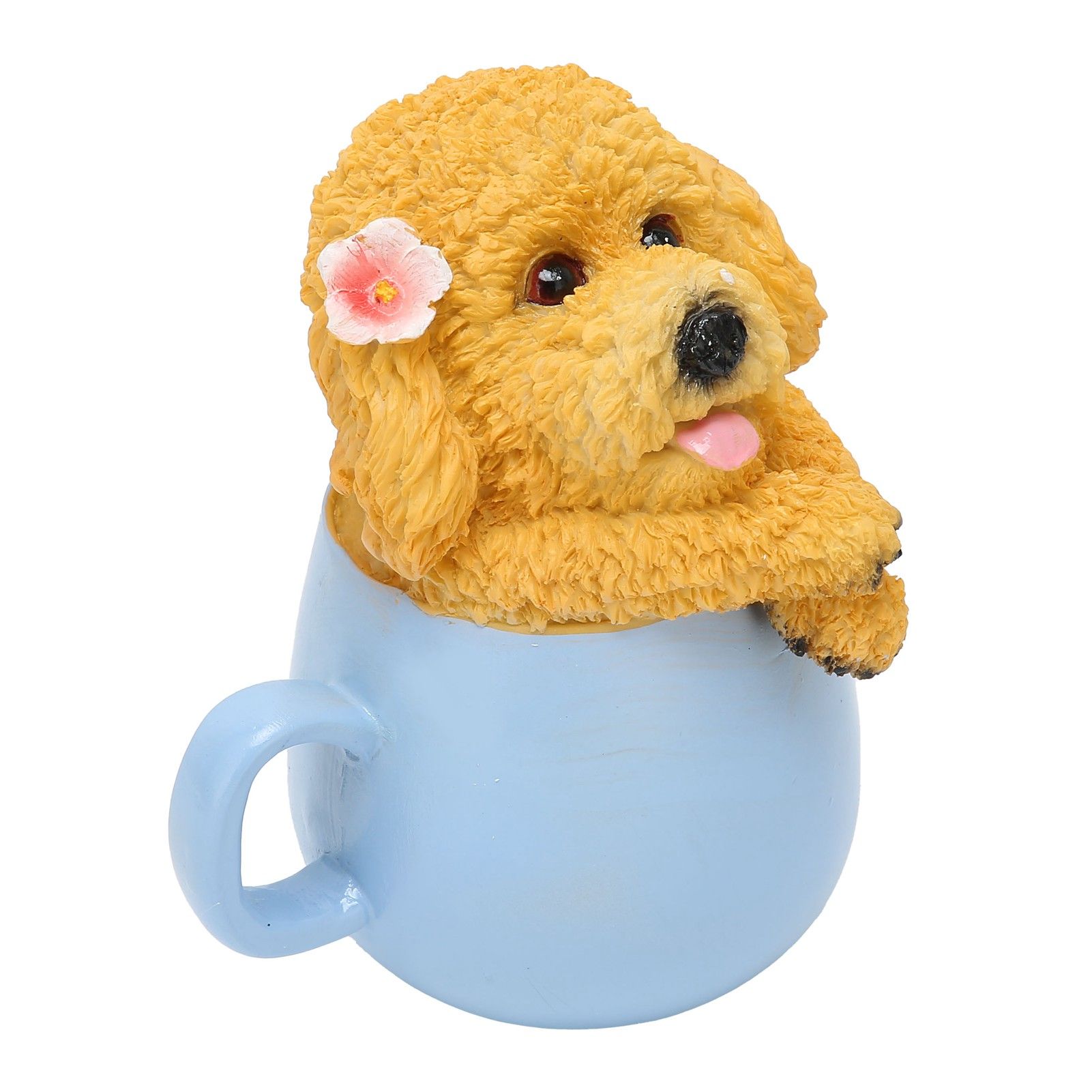 Originality Cup Dog Ornament Synthetic Resin Crafts Garden Decoration for Home view 6