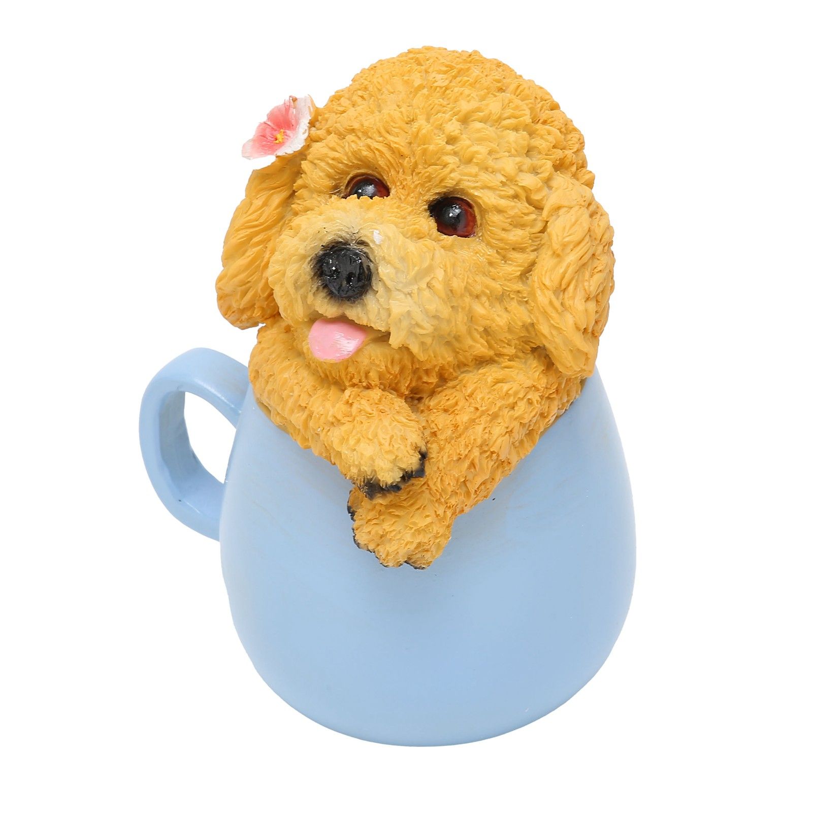 Originality Cup Dog Ornament Synthetic Resin Crafts Garden Decoration for Home view 7