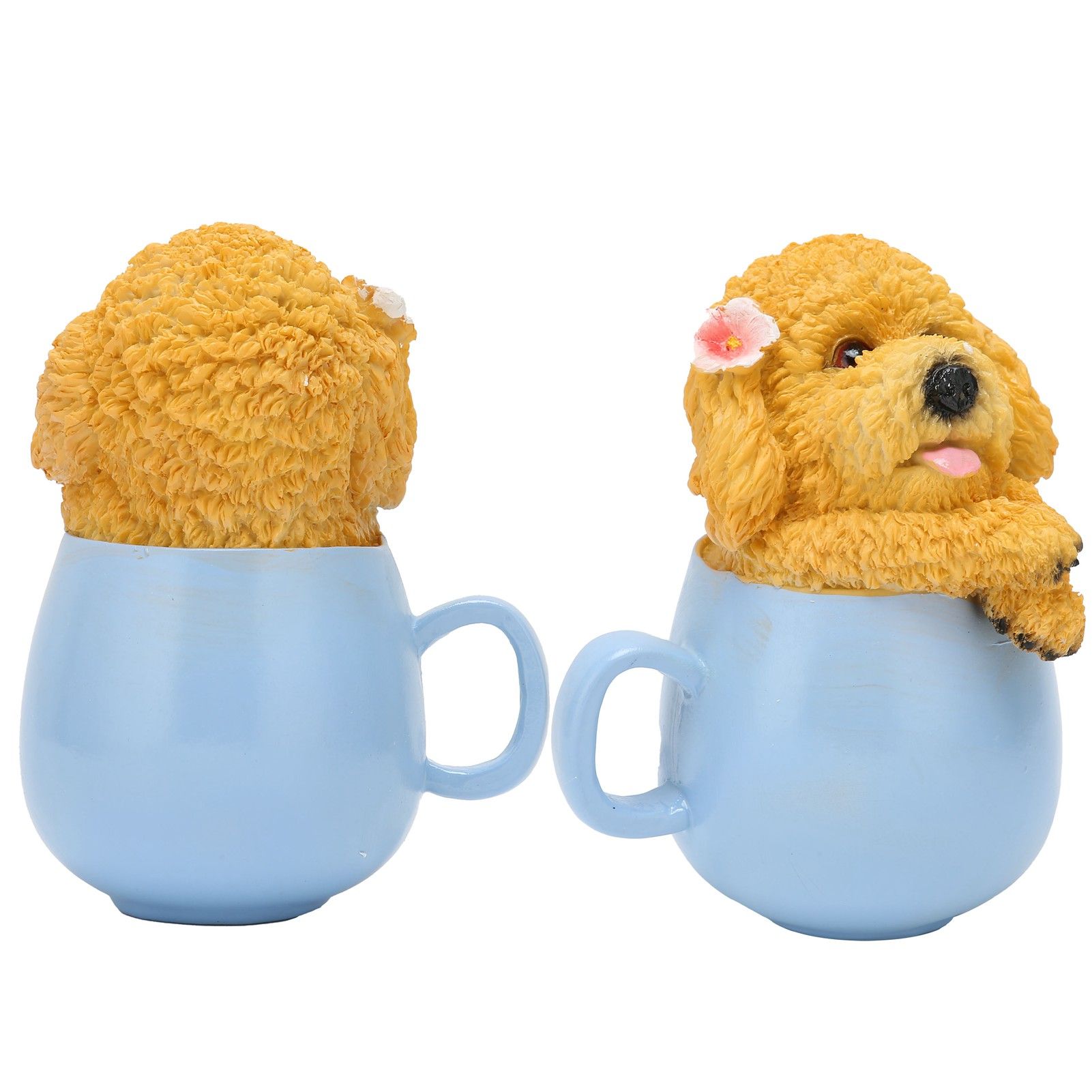 Originality Cup Dog Ornament Synthetic Resin Crafts Garden Decoration for Home view 9