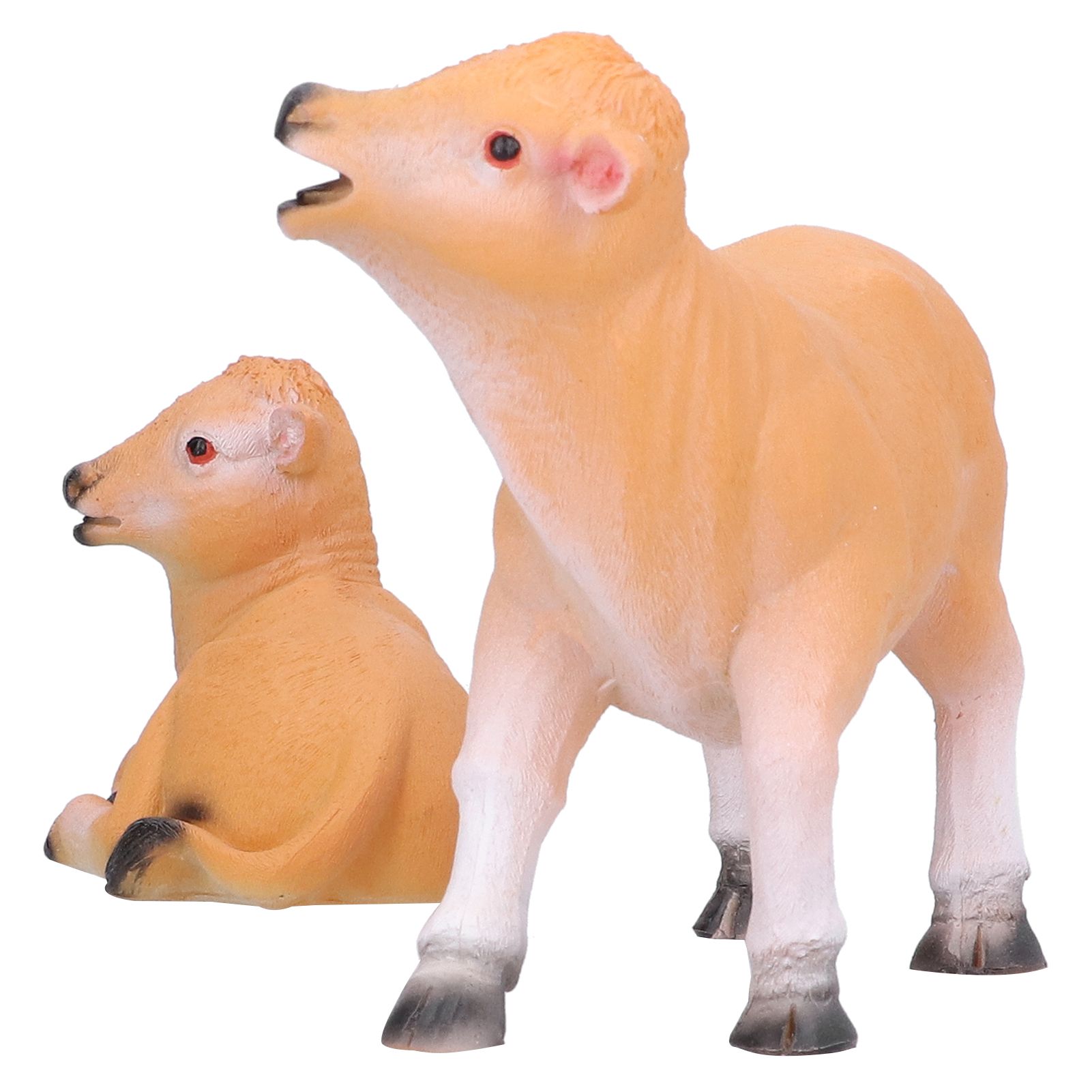 Resin Cattle Ornament 2pcs Animal Model Cattle Figurine Crafts for Garden view 2