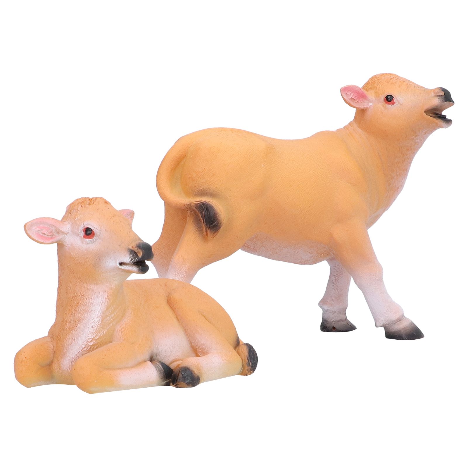 Resin Cattle Ornament 2pcs Animal Model Cattle Figurine Crafts for Garden view 4