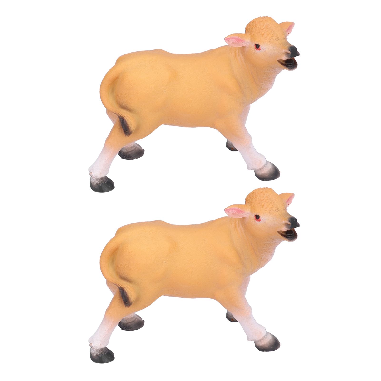 Resin Cattle Ornament 2pcs Animal Model Cattle Figurine Crafts for Garden view 6