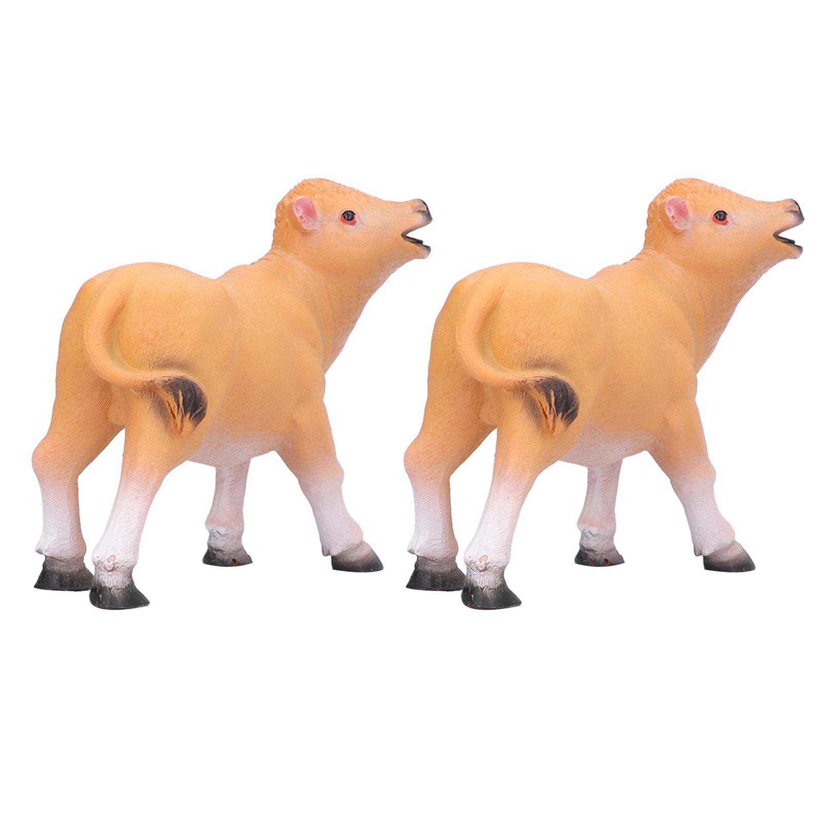 Resin Cattle Ornament 2pcs Animal Model Cattle Figurine Crafts for Garden view 7