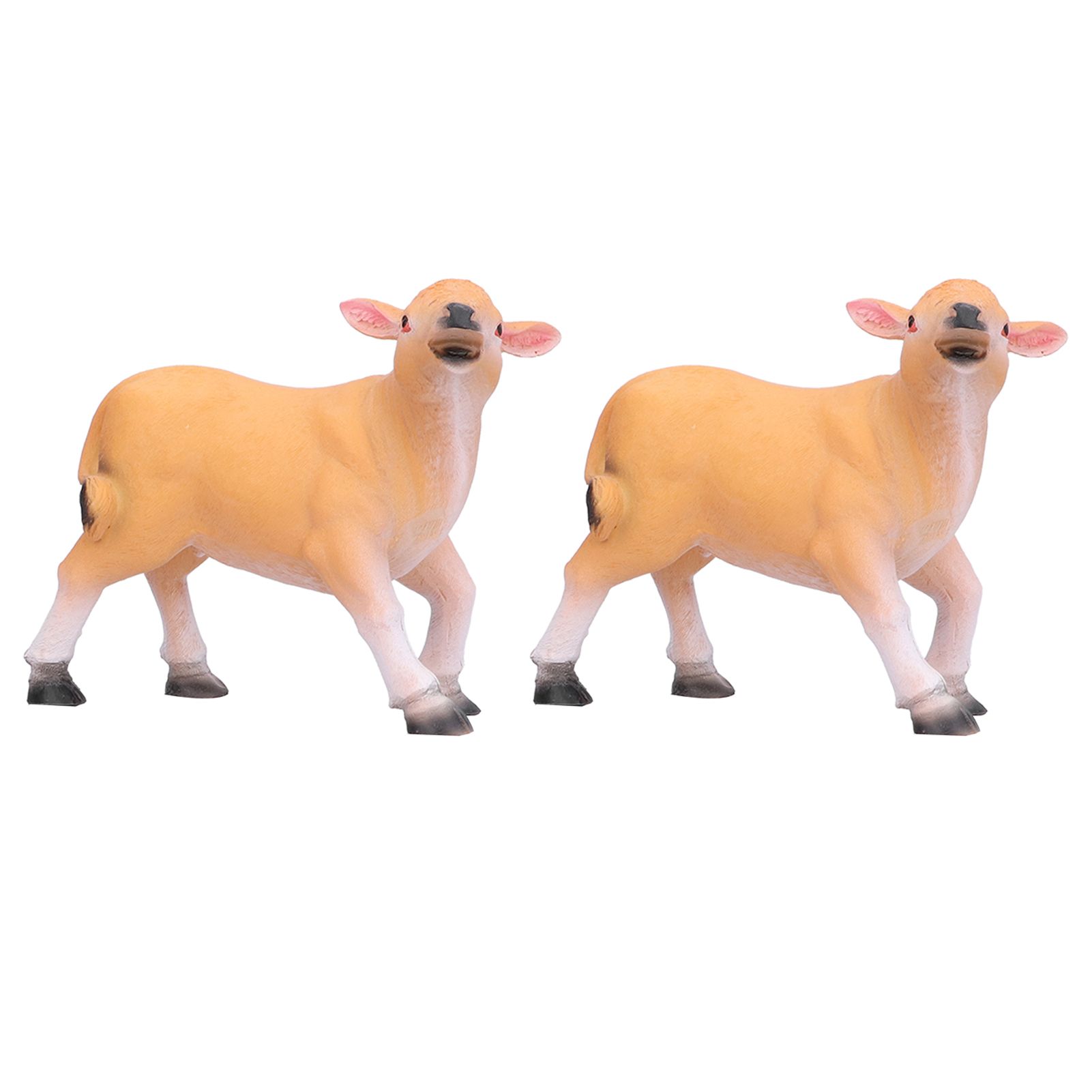 Resin Cattle Ornament 2pcs Animal Model Cattle Figurine Crafts for Garden view 8